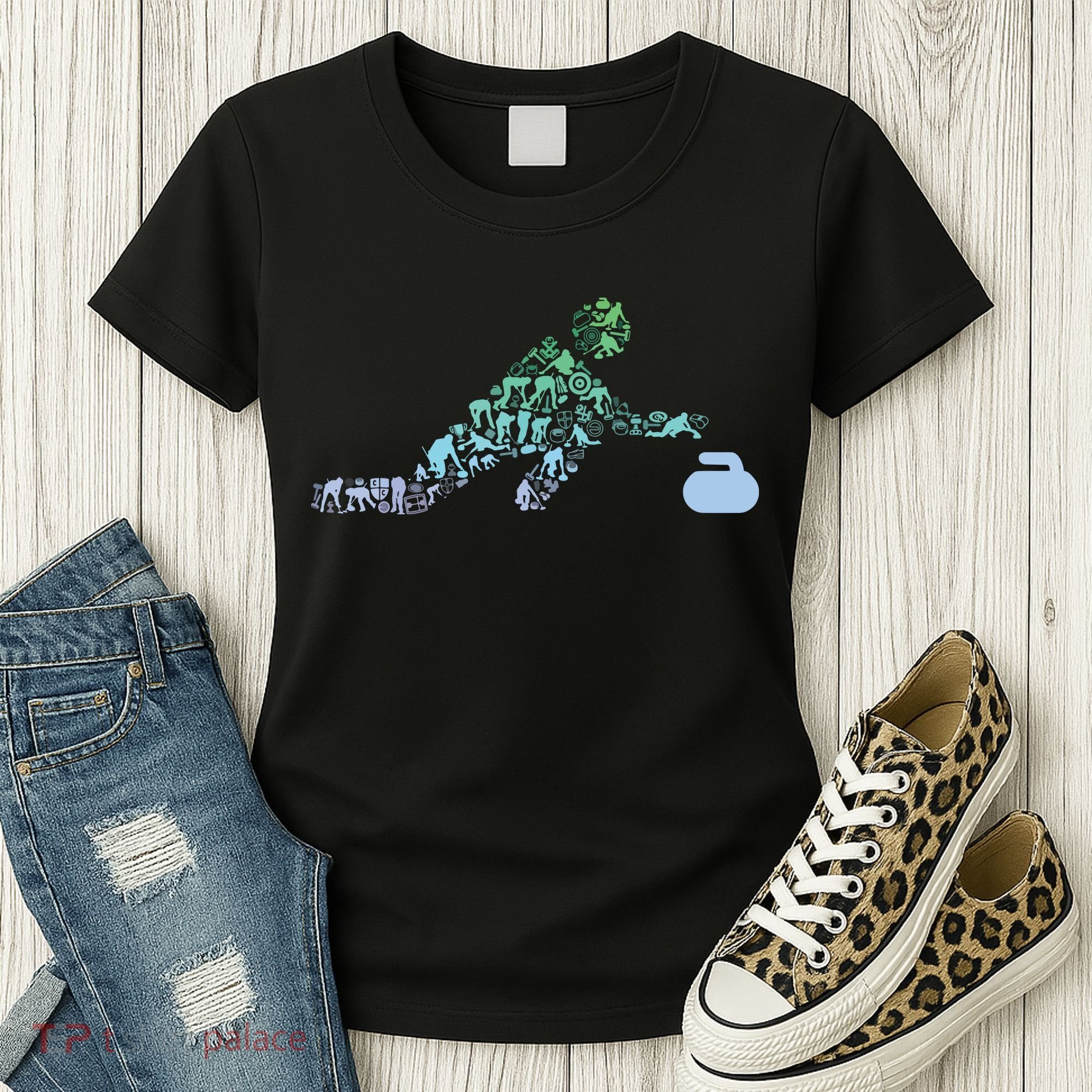 Curling Stone T For Curler Curling Player Boy Curling Women's T-Shirt