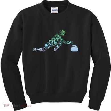 Curling Stone T For Curler Curling Player Boy Curling Kids Sweatshirt