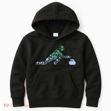 Curling Stone T For Curler Curling Player Boy Curling Kids Hoodie
