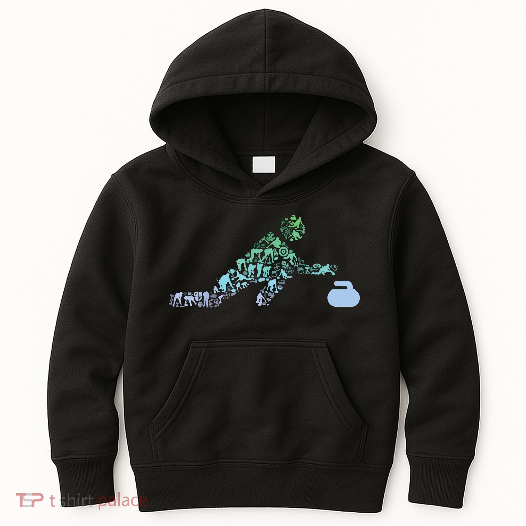 Curling Stone T For Curler Curling Player Boy Curling Kids Hoodie