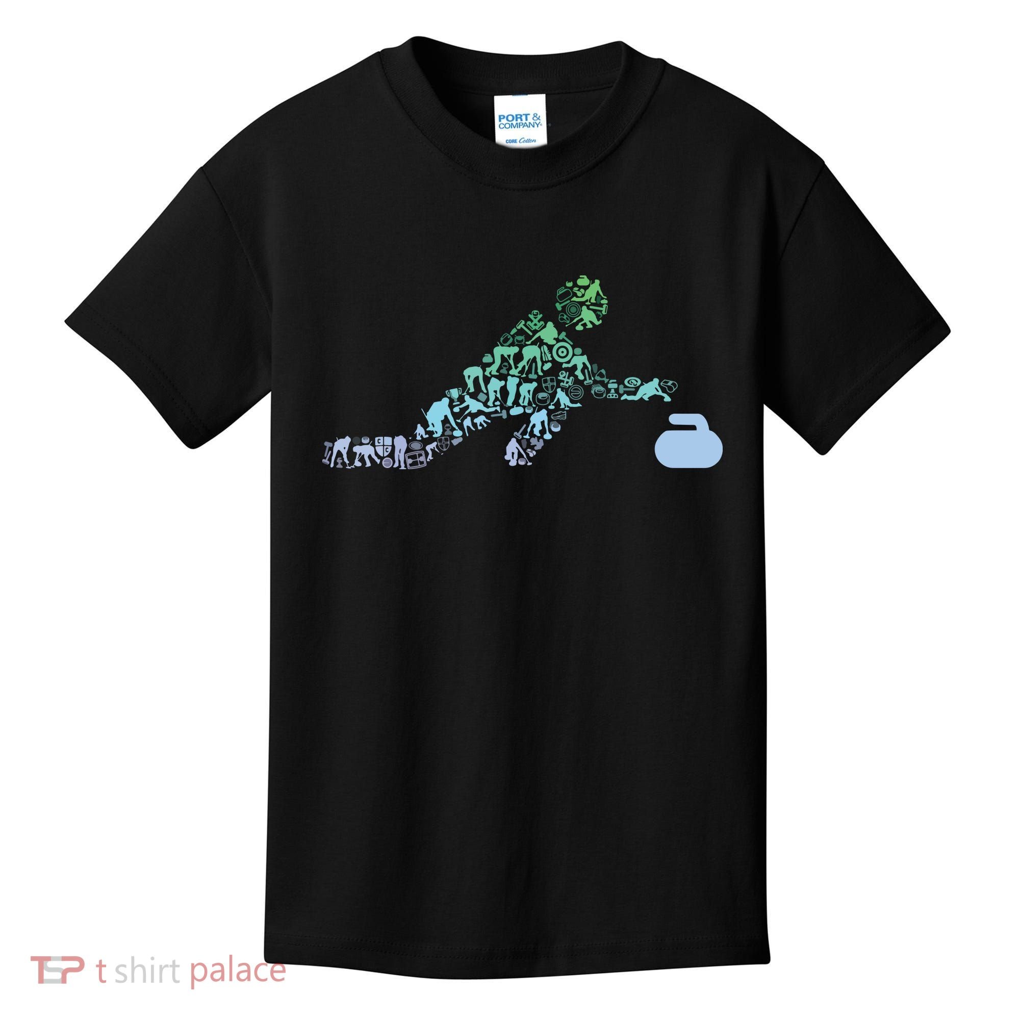 Curling Stone T For Curler Curling Player Boy Curling Kids T-Shirt