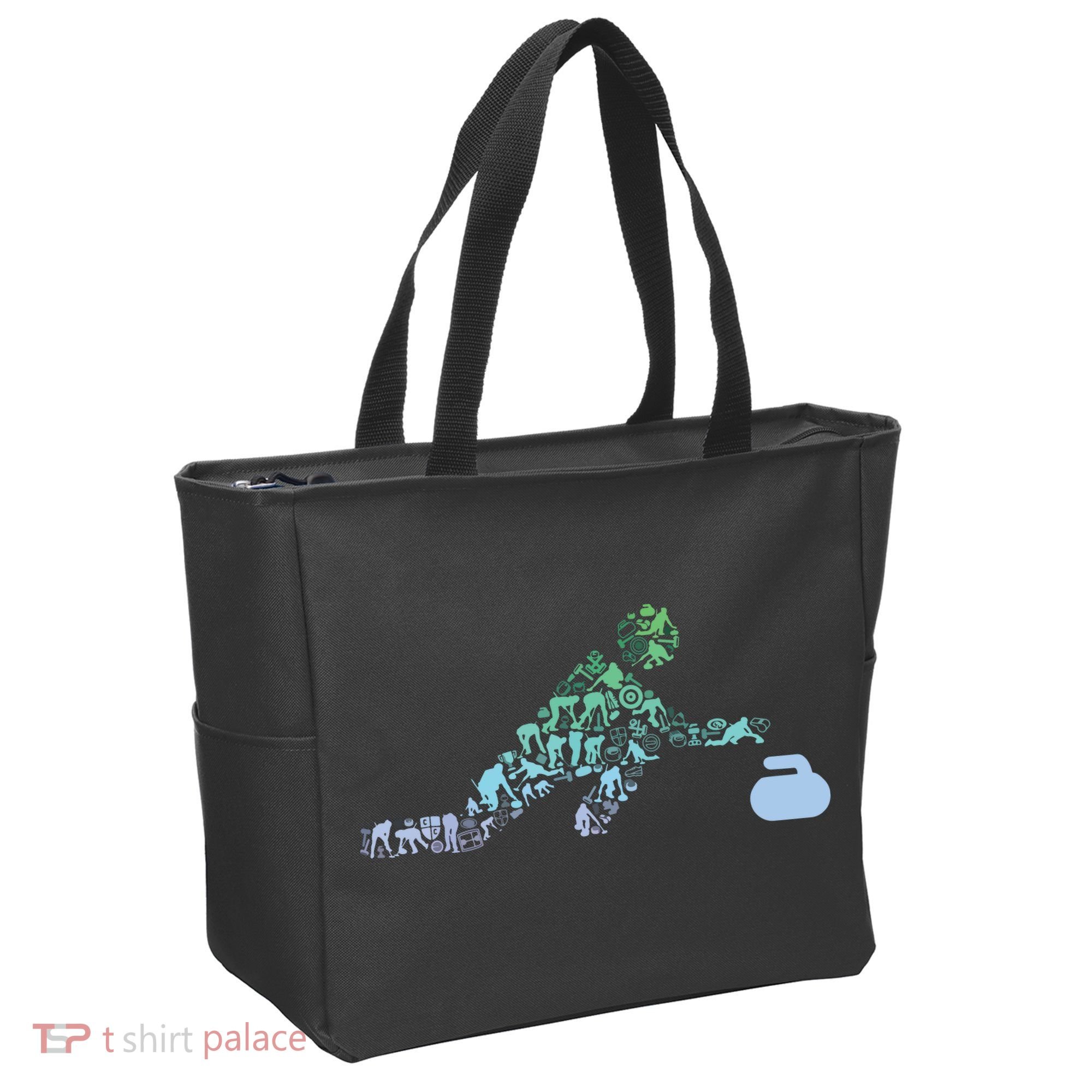Curling Stone T For Curler Curling Player Boy Curling Tote Bag