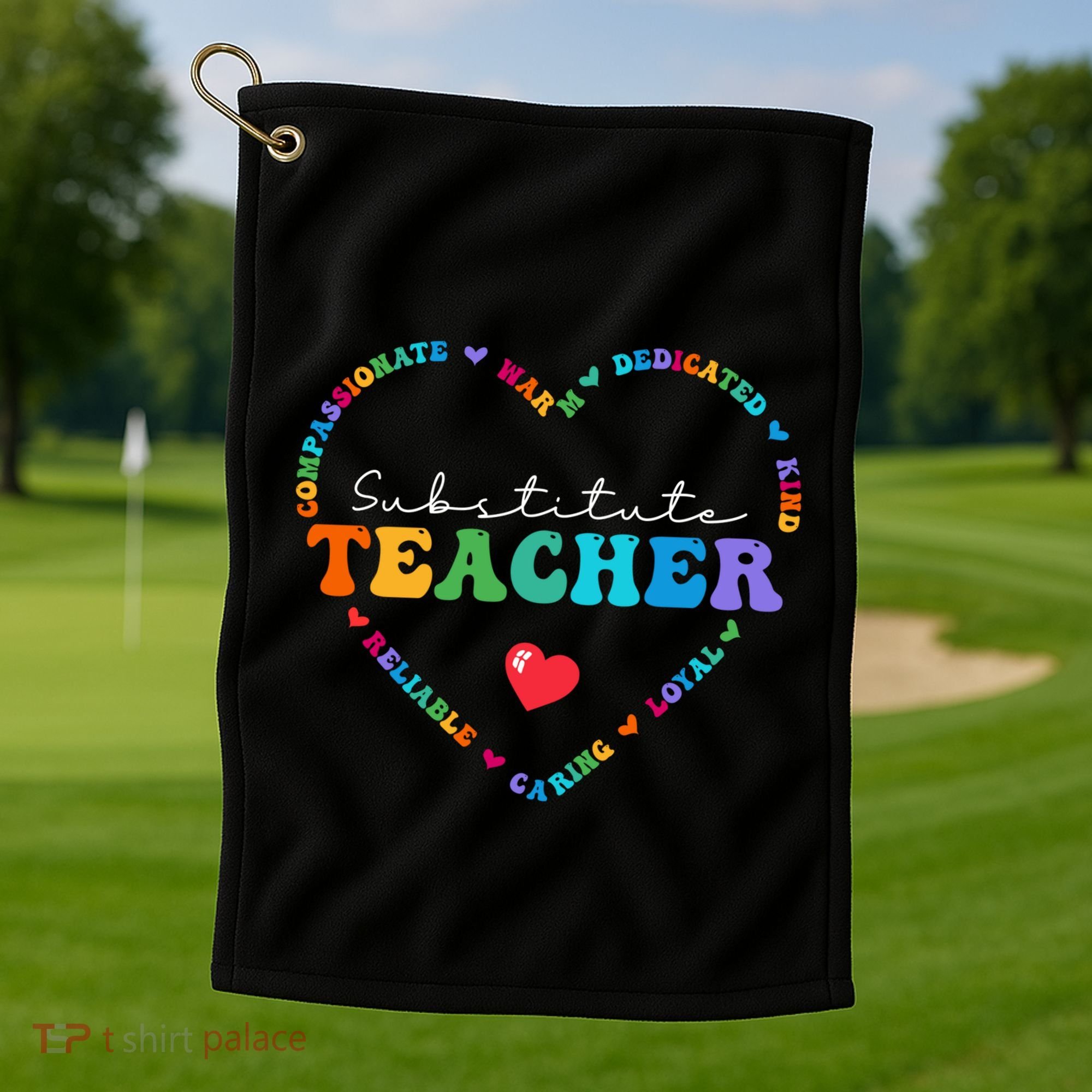 Cute Substitute Teacher Appreciati To School Gift Golf Towel