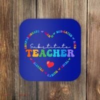 Cute Substitute Teacher Appreciati To School Gift Coaster thumb 0