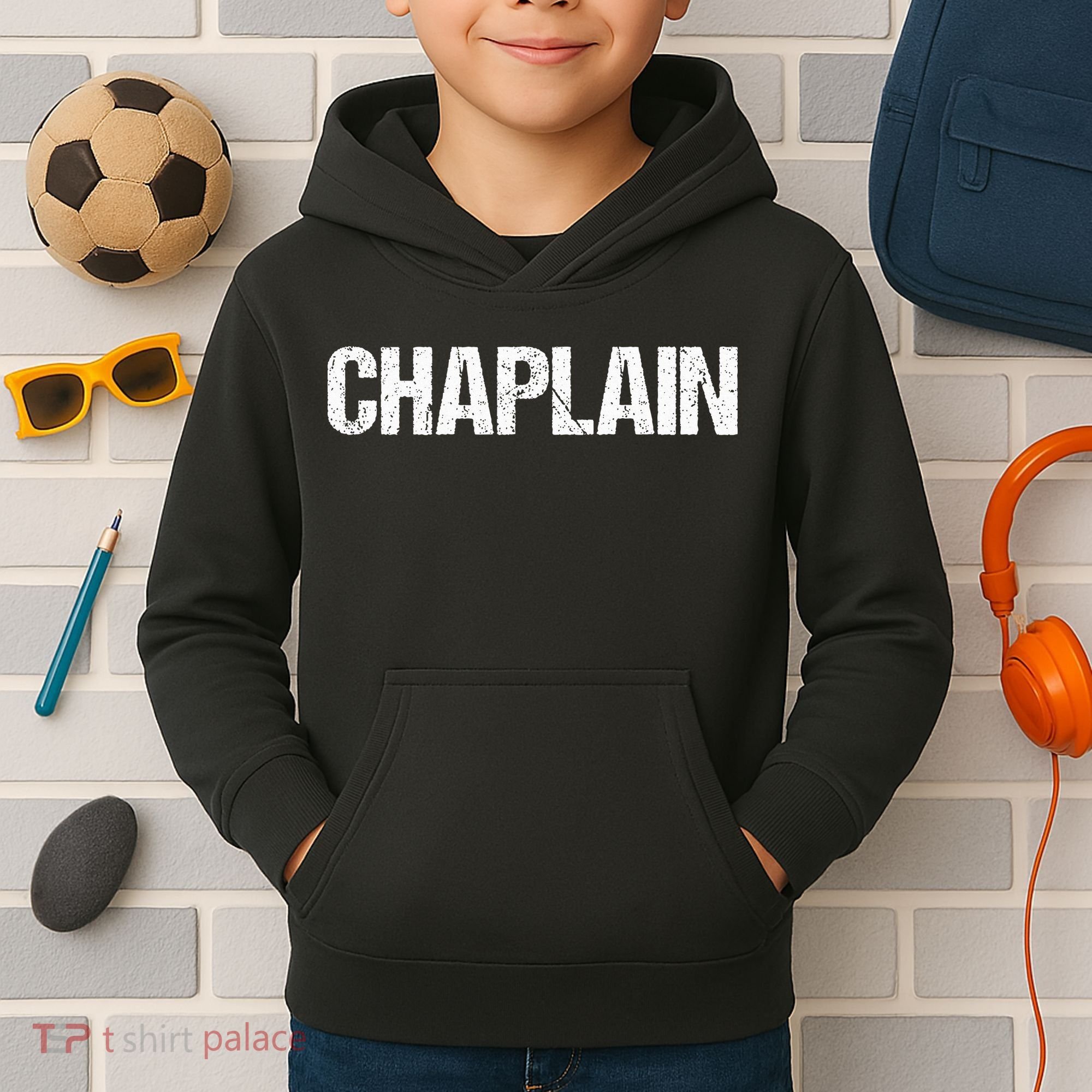 Chaplain Simple Title Kids Hoodie