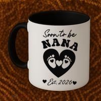 Cute Soon To Be Nana EST 2026 Baby Feet Heart Coffee Mug thumb 2