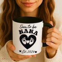 Cute Soon To Be Nana EST 2026 Baby Feet Heart Coffee Mug thumb 3