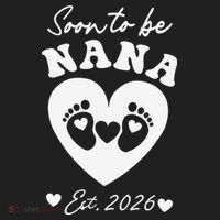 Cute Soon To Be Nana EST 2026 Baby Feet Heart Beanie thumb 2
