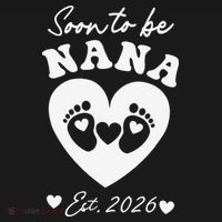 Cute Soon To Be Nana EST 2026 Baby Feet Heart Polo thumb 3