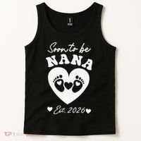 Cute Soon To Be Nana EST 2026 Baby Feet Heart Tank Top thumb 2