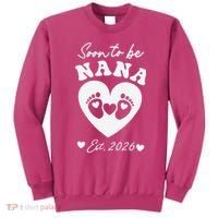 Cute Soon To Be Nana EST 2026 Baby Feet Heart Sweatshirt thumb 0