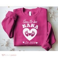 Cute Soon To Be Nana EST 2026 Baby Feet Heart Sweatshirt thumb 2