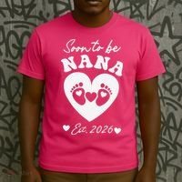 Cute Soon To Be Nana EST 2026 Baby Feet Heart T-Shirt thumb 3