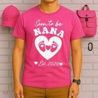 Cute Soon To Be Nana EST 2026 Baby Feet Heart T-Shirt thumb 6
