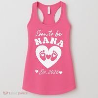 Cute Soon To Be Nana EST 2026 Baby Feet Heart Women's Tank Top thumb 0