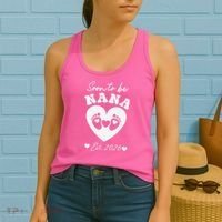 Cute Soon To Be Nana EST 2026 Baby Feet Heart Women's Tank Top thumb 2