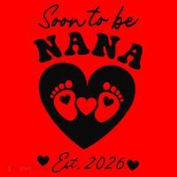 Cute Soon To Be Nana EST 2026 Baby Feet Heart Santa Hat thumb 1