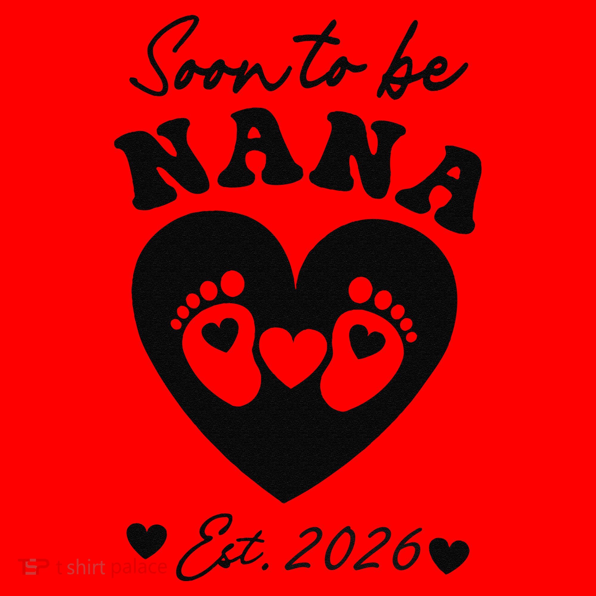 Cute Soon To Be Nana EST 2026 Baby Feet Heart Santa Hat
