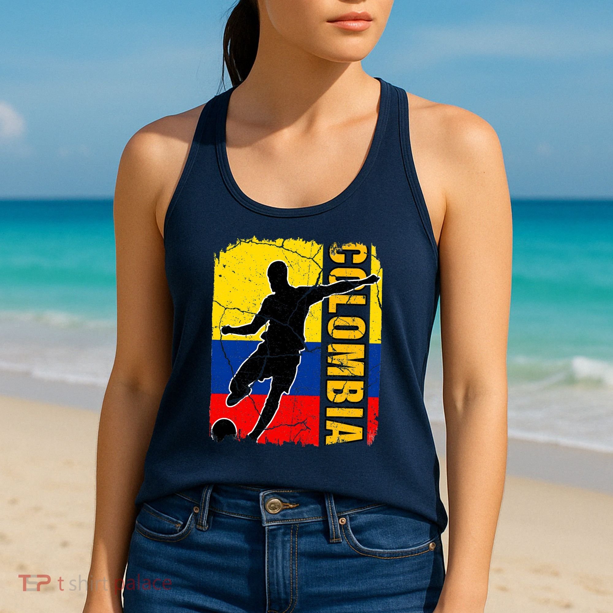 Colombian Soccer Team Colombia Flag Jersey Women's Tank Top