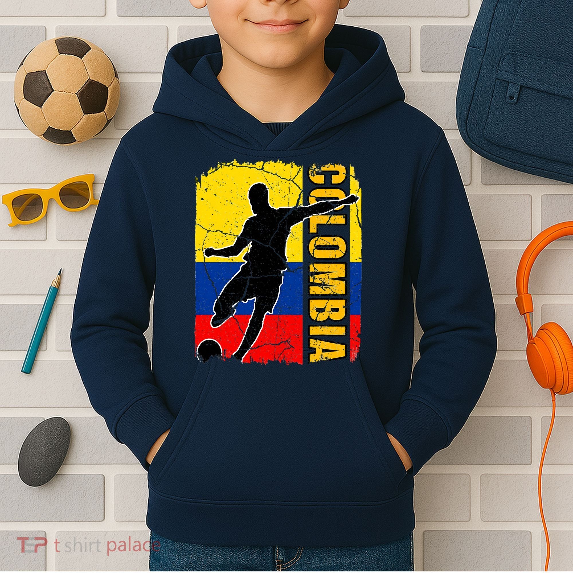 Colombian Soccer Team Colombia Flag Jersey Kids Hoodie