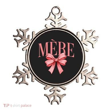 Cute Simple Typo Mothers Day French Mere Coquette Bow Ornament