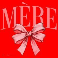 Cute Simple Typo Mothers Day French Mere Coquette Bow Santa Hat thumb 1