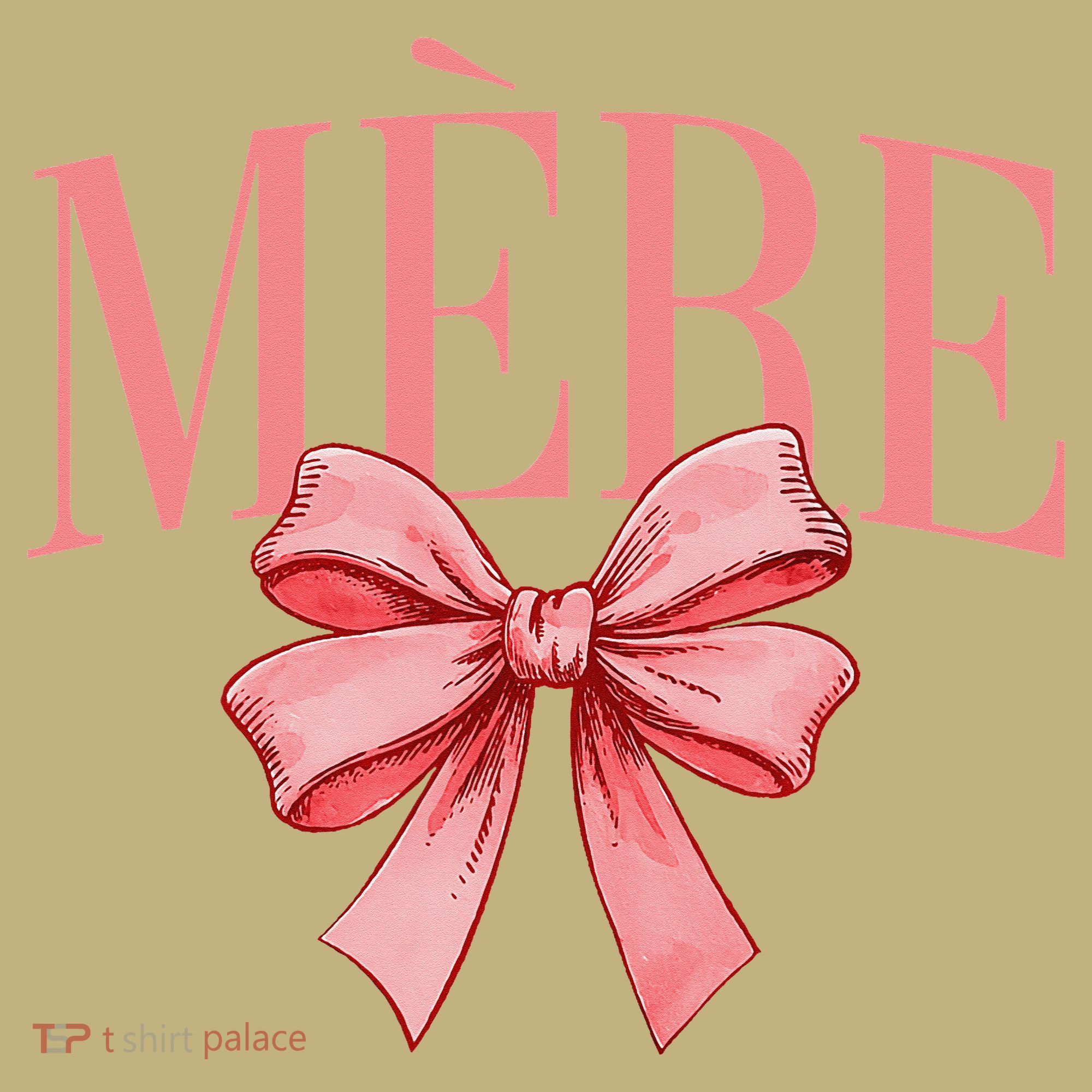 Cute Simple Typo Mothers Day French Mere Coquette Bow Long Sleeve Shirt