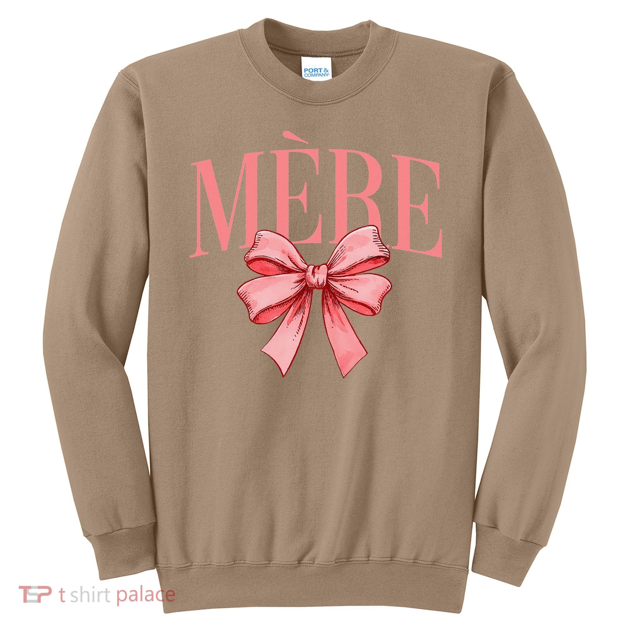 Cute Simple Typo Mothers Day French Mere Coquette Bow Sweatshirt