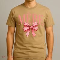 Cute Simple Typo Mothers Day French Mere Coquette Bow T-Shirt thumb 3