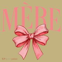 Cute Simple Typo Mothers Day French Mere Coquette Bow T-Shirt thumb 7