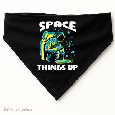 Cool Space Things Up Graphic Astronaut In Outer Space Gift USA-Made Doggie Bandana