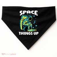 Cool Space Things Up Graphic Astronaut In Outer Space Gift USA-Made Doggie Bandana thumb 0