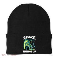 Cool Space Things Up Graphic Astronaut In Outer Space Gift Beanie thumb 0