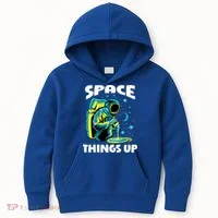 Cool Space Things Up Graphic Astronaut In Outer Space Gift Kids Hoodie thumb 0