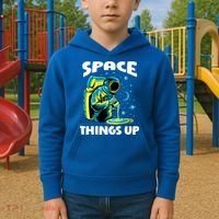 Cool Space Things Up Graphic Astronaut In Outer Space Gift Kids Hoodie thumb 2