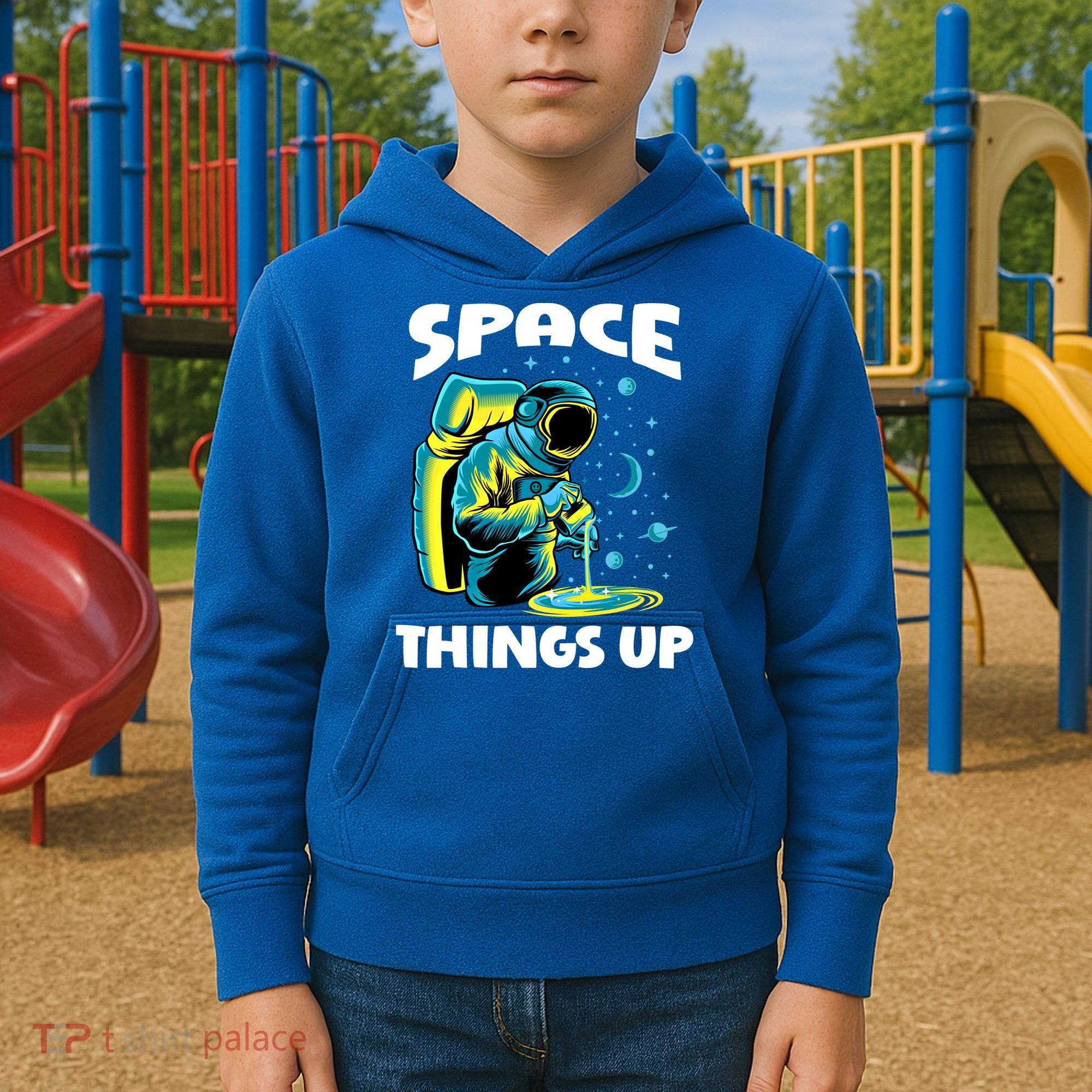 Cool Space Things Up Graphic Astronaut In Outer Space Gift Kids Hoodie