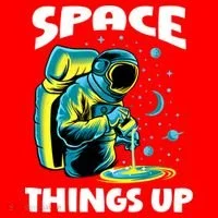 Cool Space Things Up Graphic Astronaut In Outer Space Gift Santa Hat thumb 1