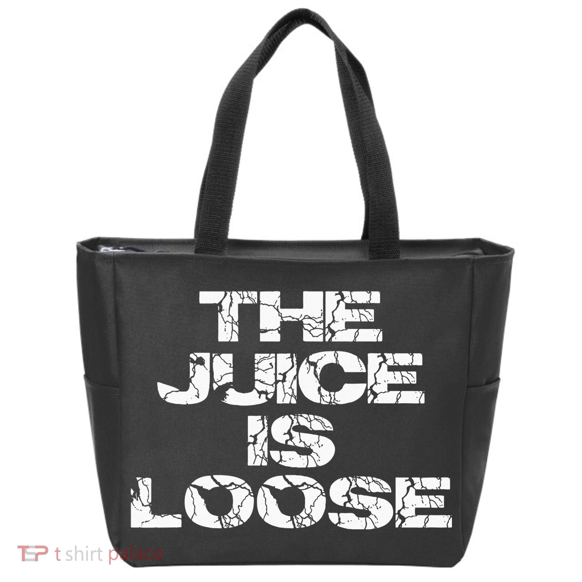 Casual Summer Trendy THE JUICE IS LOOSE Electric Tote Bag