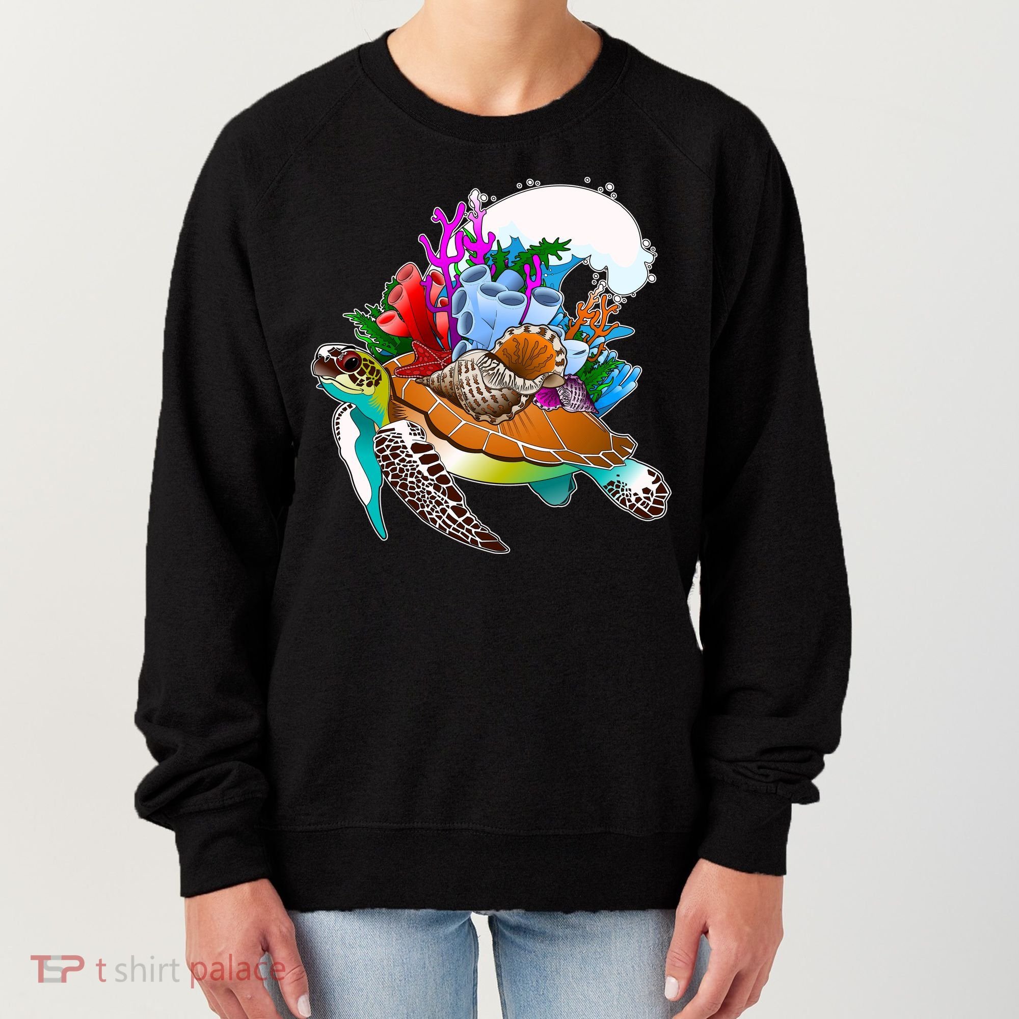 Cool Sea Turtle Ocean Life Women's Sweatshirt