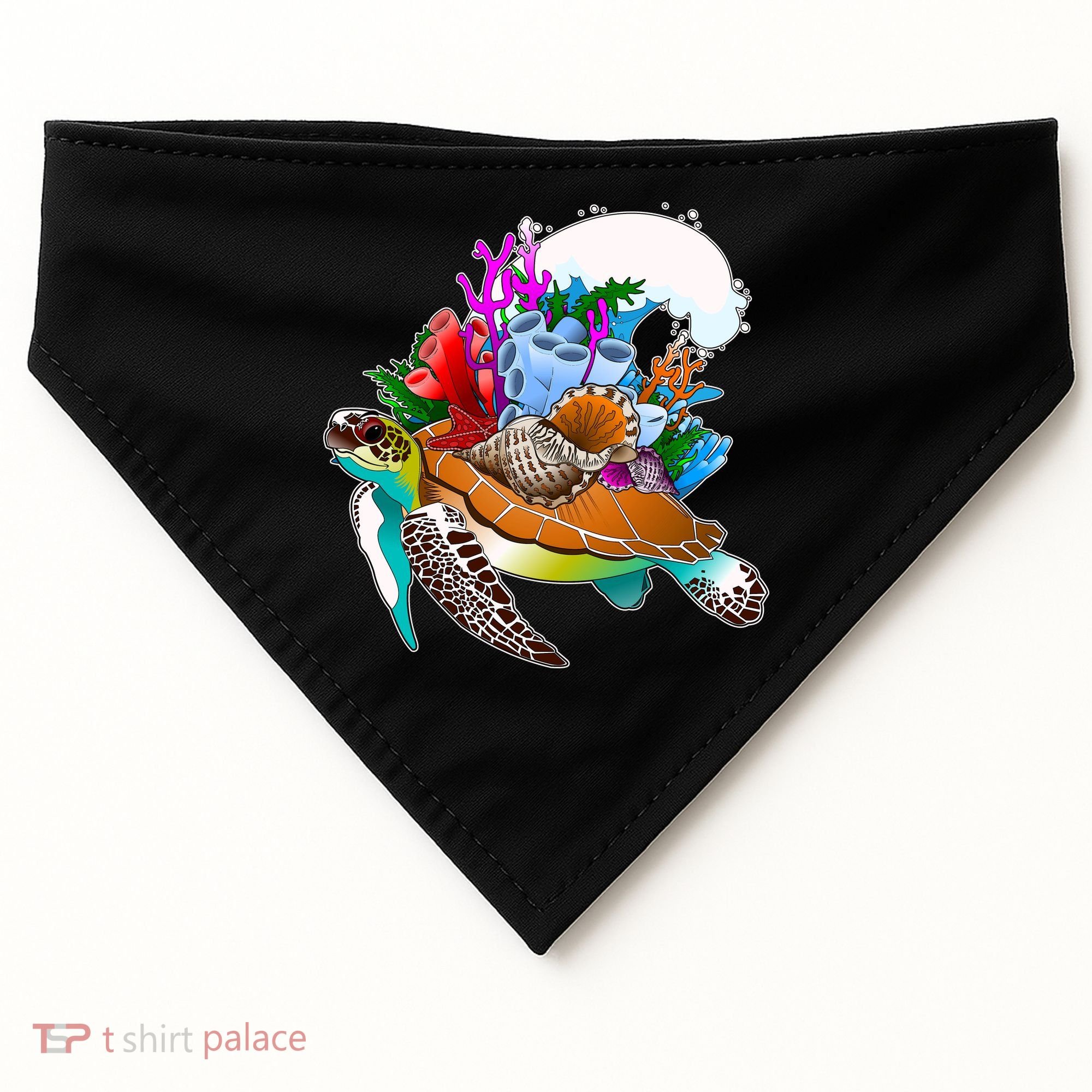 Cool Sea Turtle Ocean Life USA-Made Doggie Bandana