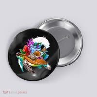 Cool Sea Turtle Ocean Life Button thumb 0