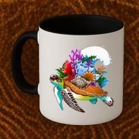 Cool Sea Turtle Ocean Life Coffee Mug thumb 2