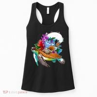 Cool Sea Turtle Ocean Life Women's Tank Top thumb 0