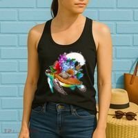 Cool Sea Turtle Ocean Life Women's Tank Top thumb 2