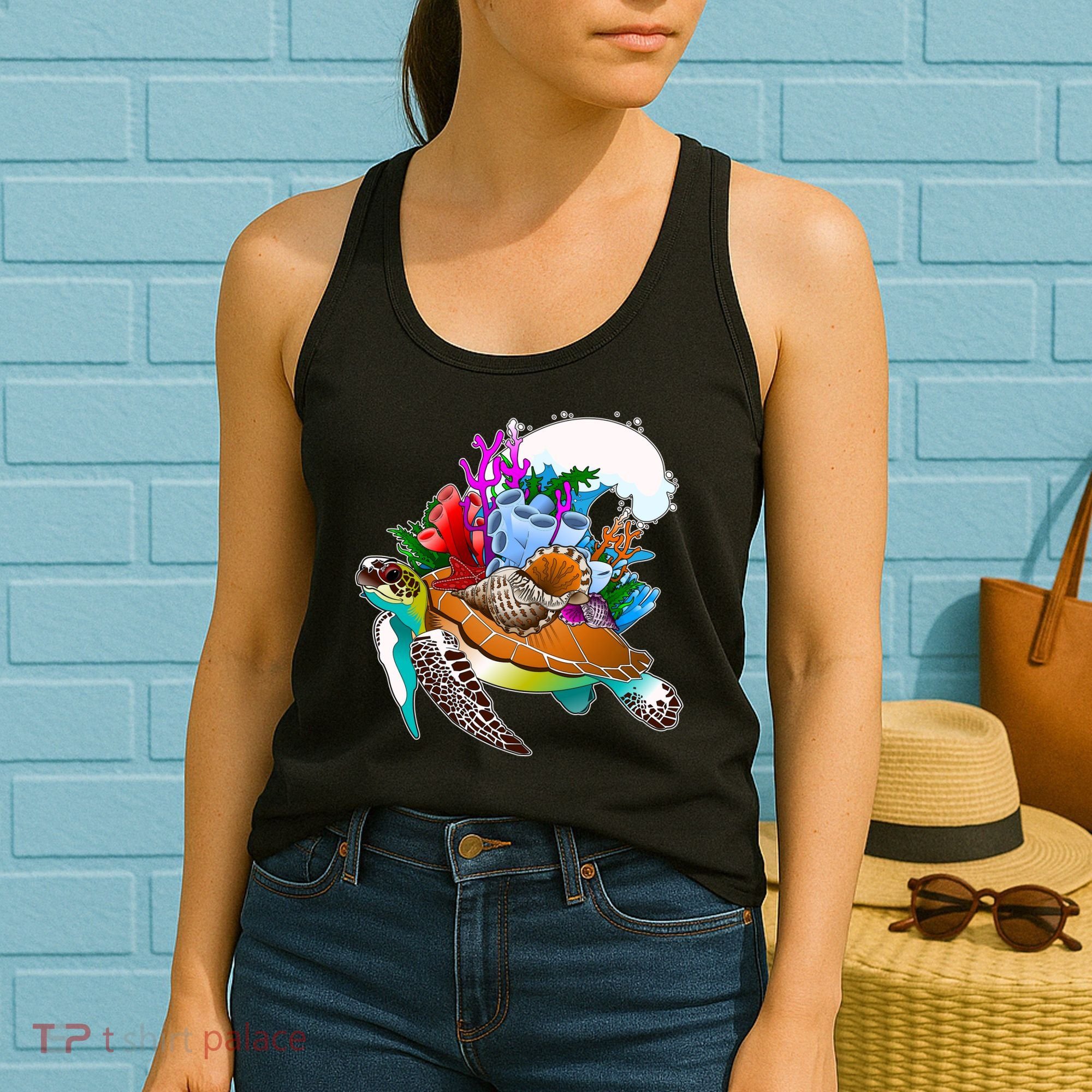 Cool Sea Turtle Ocean Life Women's Tank Top