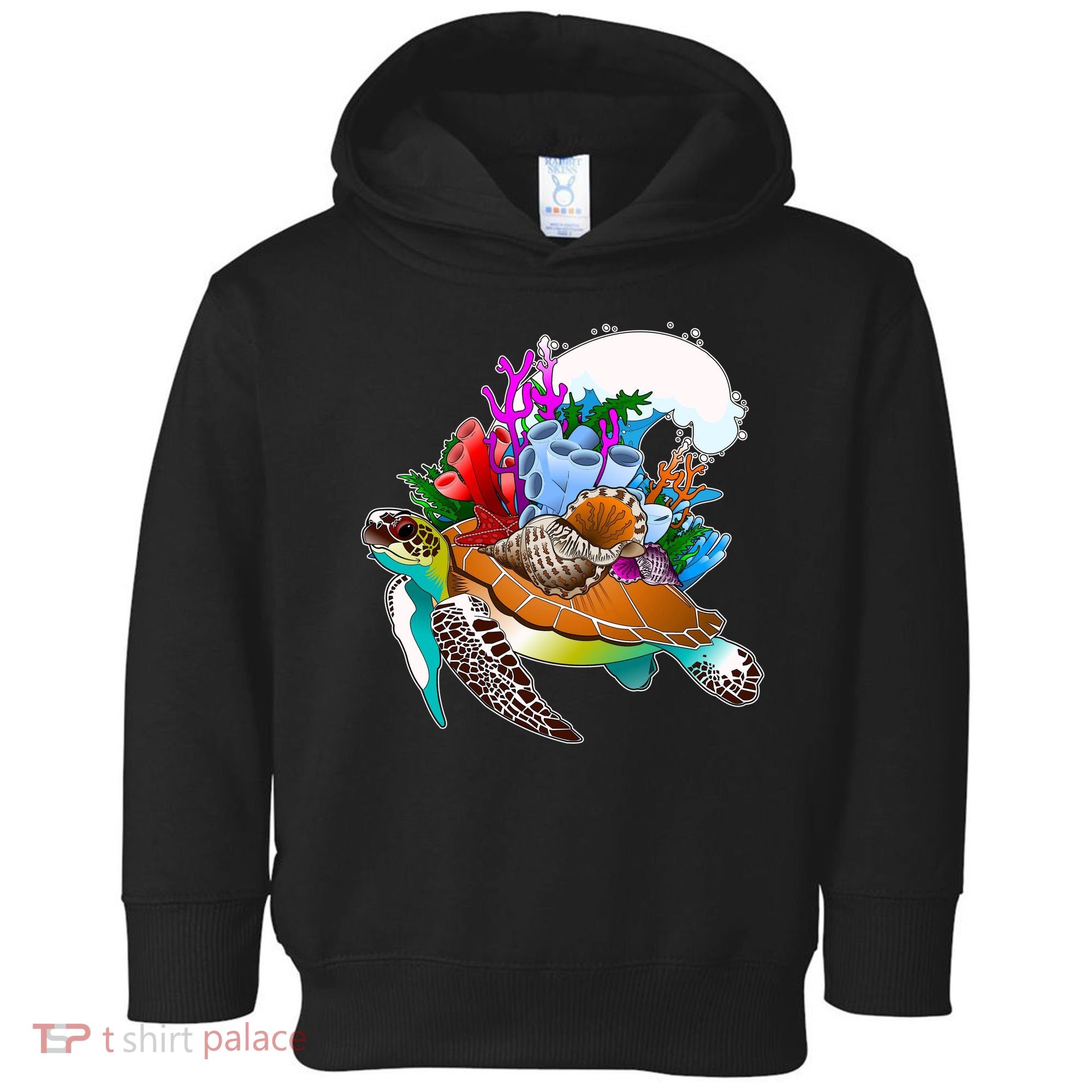 Cool Sea Turtle Ocean Life Toddler Hoodie