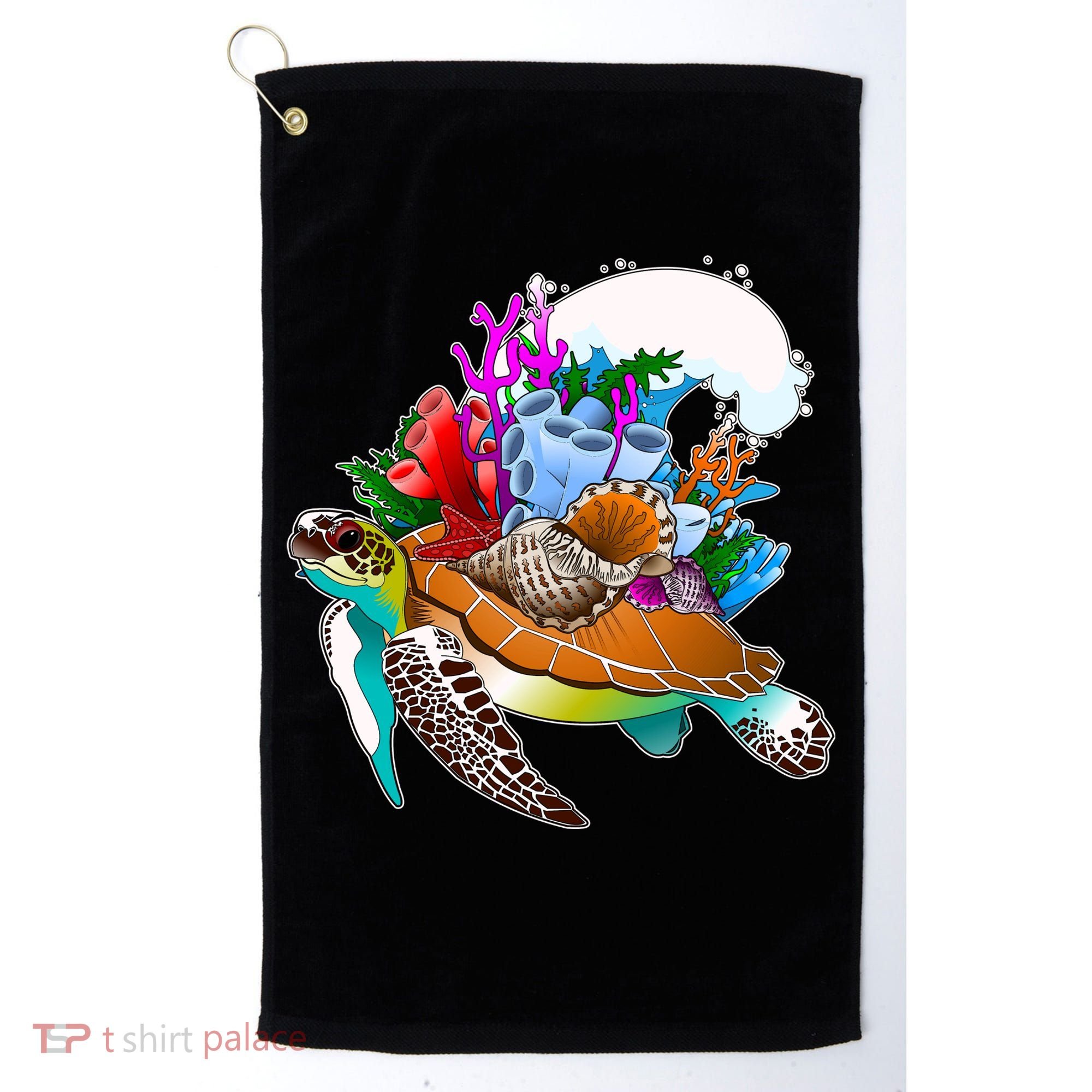 Cool Sea Turtle Ocean Life Golf Towel