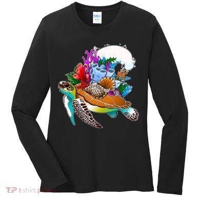 Cool Sea Turtle Ocean Life Women's Long Sleeve Shirt