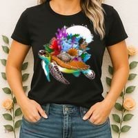 Cool Sea Turtle Ocean Life Women's T-Shirt thumb 2