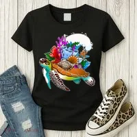 Cool Sea Turtle Ocean Life Women's T-Shirt thumb 3
